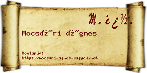 Mocsári Ágnes névjegykártya