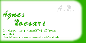 agnes mocsari business card